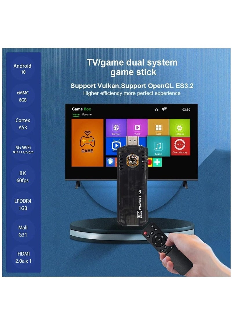 ELTRAZONE - Compact Mini 8K Retro Games Stick with Offering A Collection of 10,000 Classic Video Games, Paired with A 2.4G Wireless Controller and Dual System Compatibility - Image 1