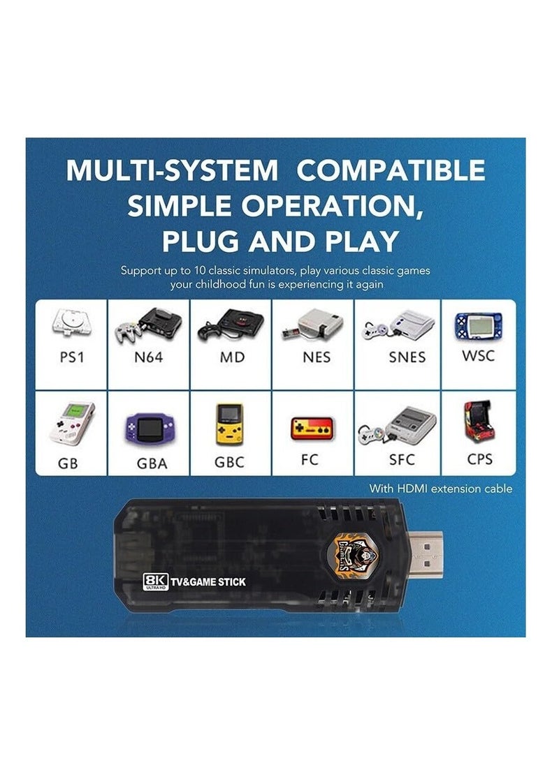 ELTRAZONE - Compact Mini 8K Retro Games Stick with Offering A Collection of 10,000 Classic Video Games, Paired with A 2.4G Wireless Controller and Dual System Compatibility - Image 1