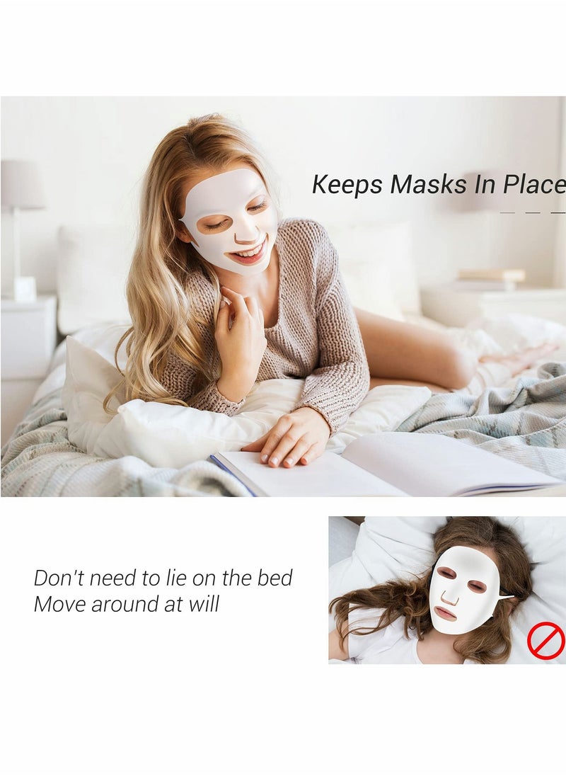 Excefore - Silicone Face Wrap 5 PCS Reusable Silicone Face Mask Holder for Sheet Masks, Moisturizing Facial Mask Cover Prevent Evaporation Beauty Face Tool Travel Pouch Included - Image 1