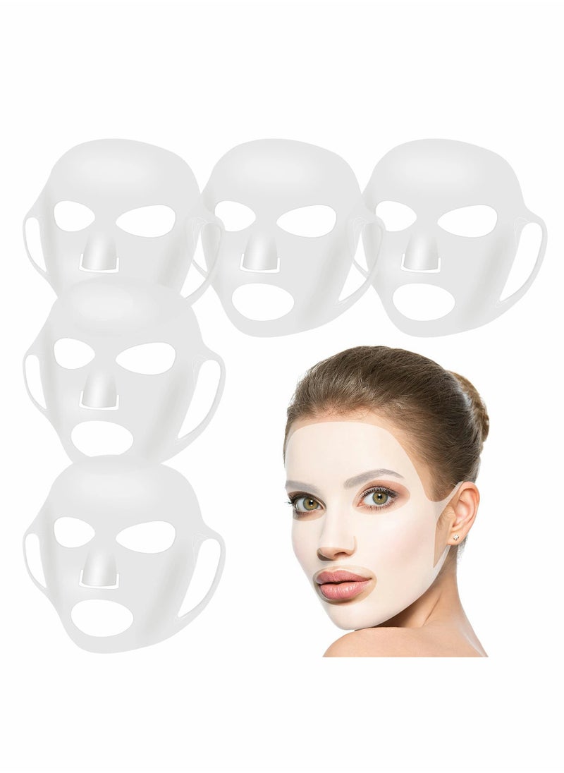 Excefore - Silicone Face Wrap 5 PCS Reusable Silicone Face Mask Holder for Sheet Masks, Moisturizing Facial Mask Cover Prevent Evaporation Beauty Face Tool Travel Pouch Included - Image 1