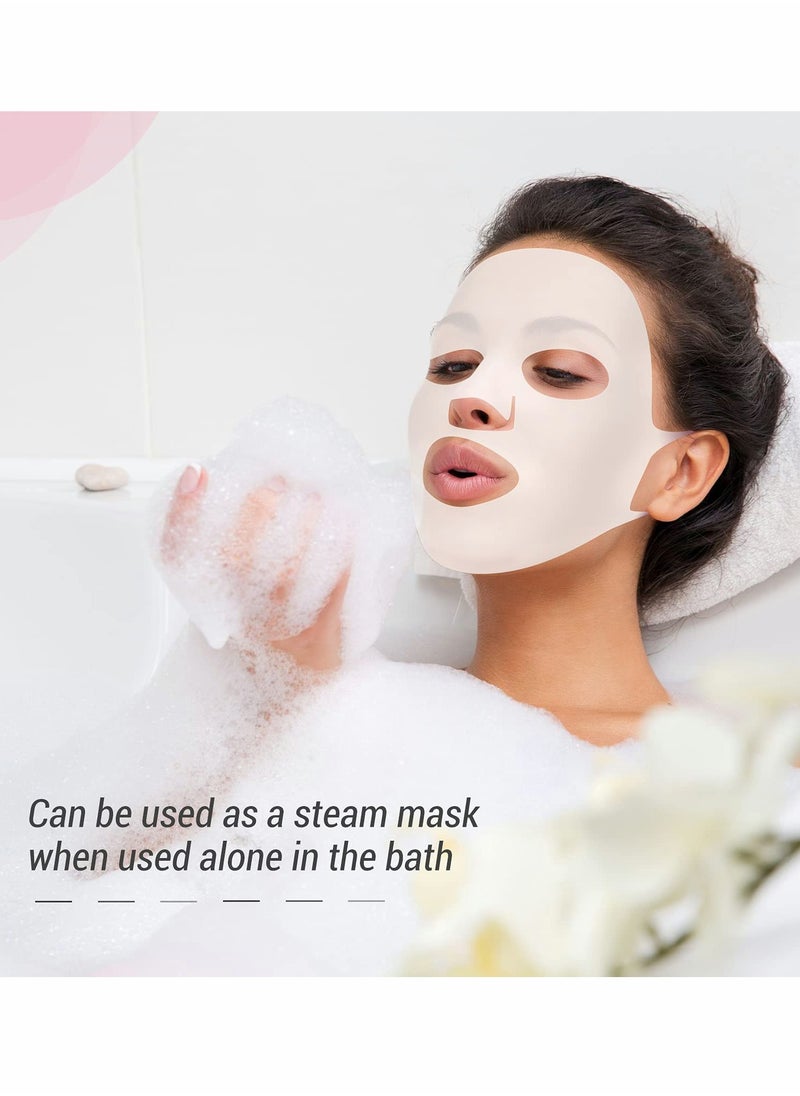 Excefore - Silicone Face Wrap 5 PCS Reusable Silicone Face Mask Holder for Sheet Masks, Moisturizing Facial Mask Cover Prevent Evaporation Beauty Face Tool Travel Pouch Included - Image 1