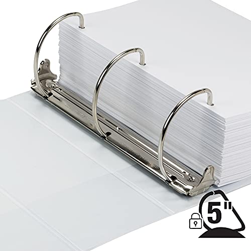 Samsill Plant-Based 5 Inch Durable D- Ring, Made in USA, View Binder, Eco-Friendly, USDA Certified Biobased, White - Image 3