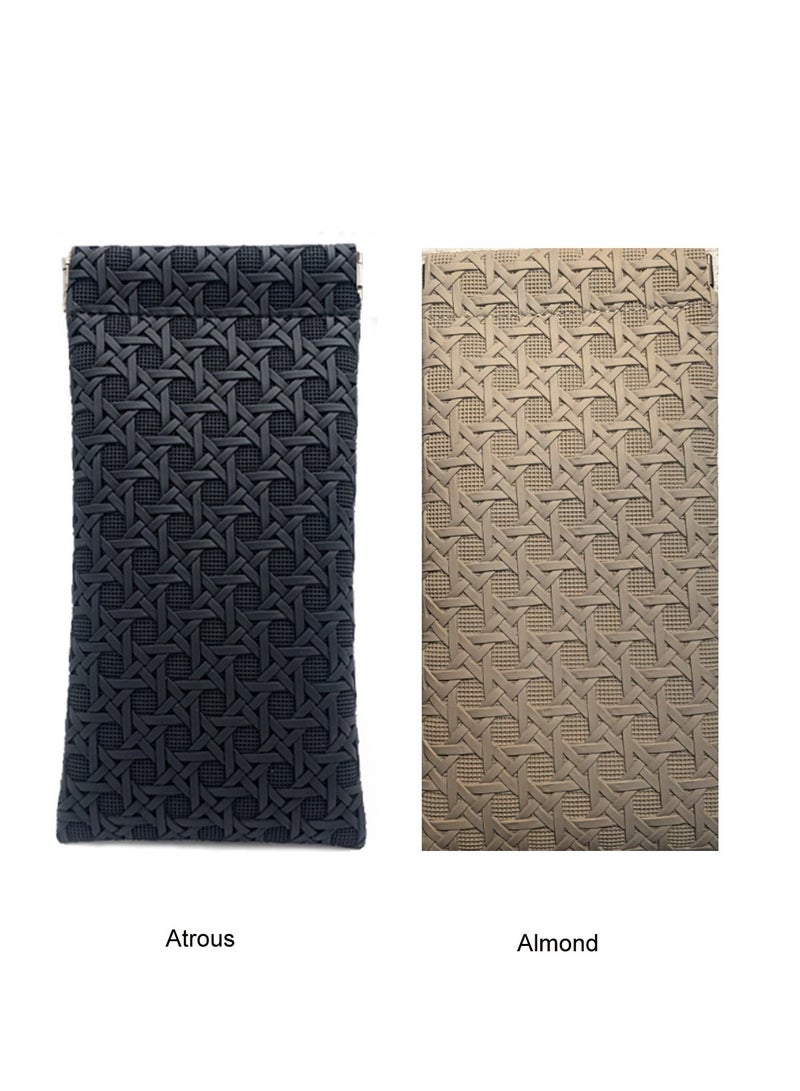 .حقائب نظارات 2 قطعة، كيس PU الناعم للنظارات الشمسية، حقيبة مستطيلة مزخرفة بخيوط العنب، علبة لتقديم الإطارات البصرية والنظارات، حقيبة نظارات عالمية للرجال والنساء والأطفال، هدية مثالية لحقيبة متعددة الاستخدامات.