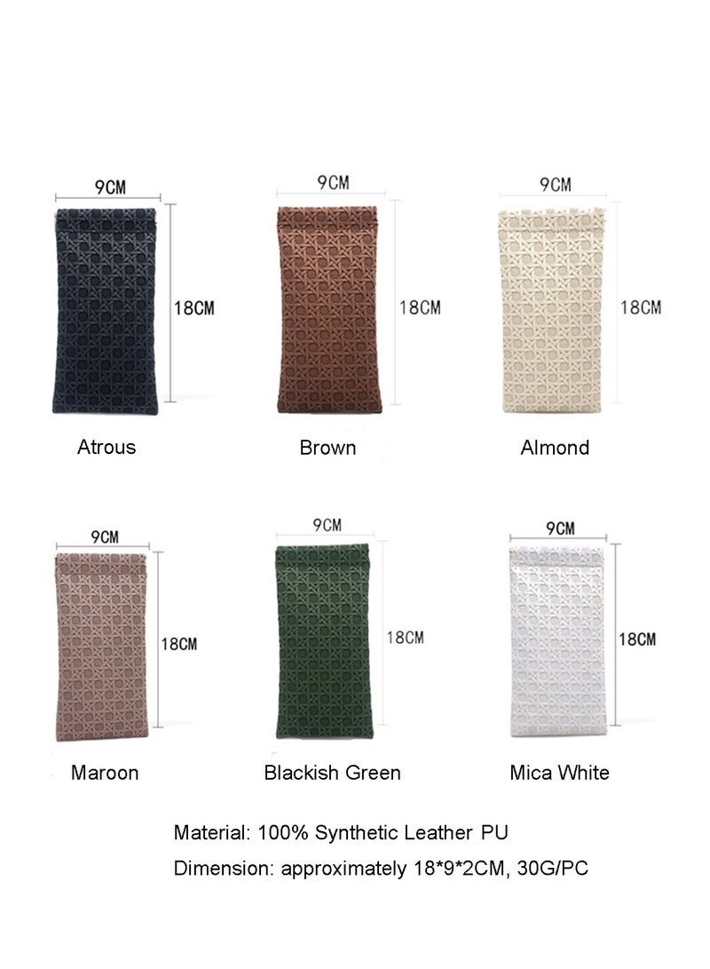 .حقائب نظارات 2 قطعة، كيس PU الناعم للنظارات الشمسية، حقيبة مستطيلة مزخرفة بخيوط العنب، علبة لتقديم الإطارات البصرية والنظارات، حقيبة نظارات عالمية للرجال والنساء والأطفال، هدية مثالية لحقيبة متعددة الاستخدامات.