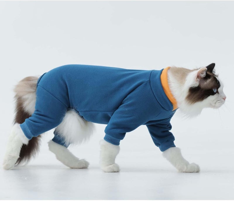 ADNIKIA Cat Hair Sticky Onesie, Prevent Hair Loss Cat Pajamas, Long Sleeves Anti-Licking & Skin Disease Recovery Suit for Cats, Sphynx Clothes Costumes Outfits for Pet - Image 3