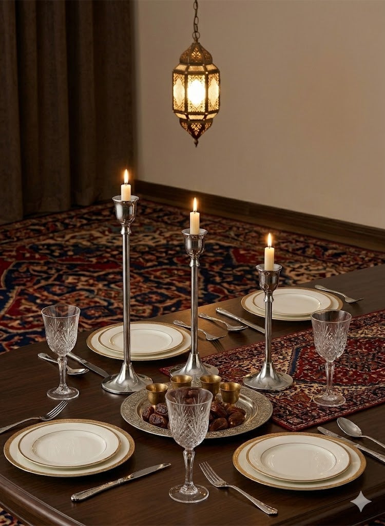 Anmi Candlestick Holders 3 Pcs Silver Metal, Non-Slip Taper Candle Holders for Table Centerpiece, Wedding & Ramadan Decor - Image 4