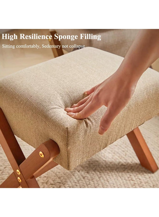 والالا مسند قدم خشبي متعدد الوظائف قابل للطي، مسند قدم عثماني، مسند قدم تحت المكتب، مقعد لتغيير الأحذية مع وسادة قدم ناعمة قابلة للإزالة، مقعد مدخل للمنزل والمكتب - Image 2