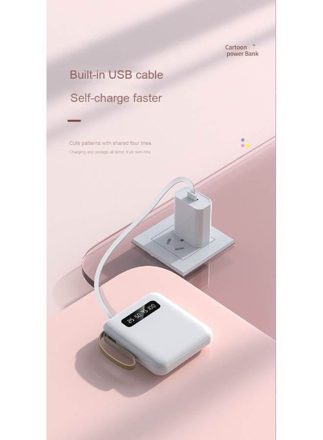 10000mAh Portable Power Bank with Digital Display and Built-in Cable - Compact High-Capacity Mobile Charger for Easy Carrying - Image 2