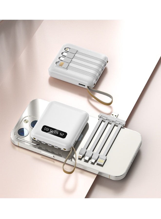 10000mAh Portable Power Bank with Digital Display and Built-in Cable - Compact High-Capacity Mobile Charger for Easy Carrying - Image 1