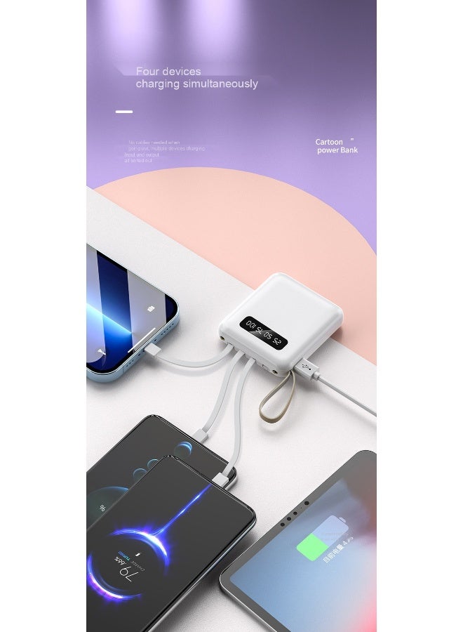 10000mAh Portable Power Bank with Digital Display and Built-in Cable - Compact High-Capacity Mobile Charger for Easy Carrying - Image 3