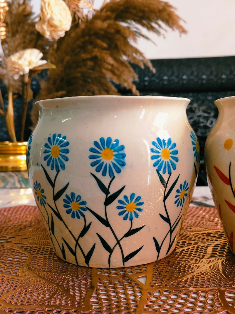 Niyara Ceramic planters pots for Indoor Outdoor Home, Garden Office Decor Balcony Planters Gamla Flower Size Small 6 inches (Ocean Bloom) - Image 3