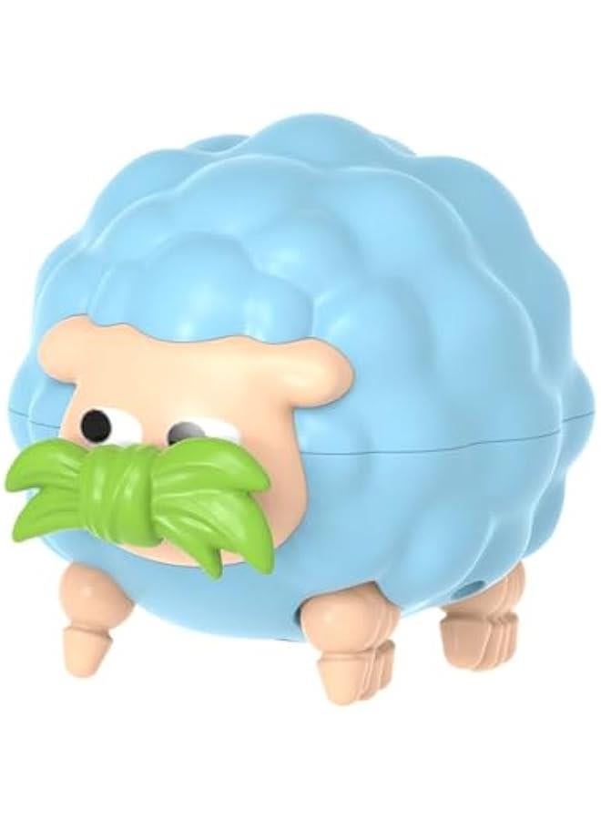 Pull  Go Animal Toy for Kids, Creative Geometric Crawling Toy Pull and Go Car Toy Pull String Sheep Toy Wind-up Car Toy Walking Animal Toy Montessori Toy for Babies (Cotton Sheep) - Image 1