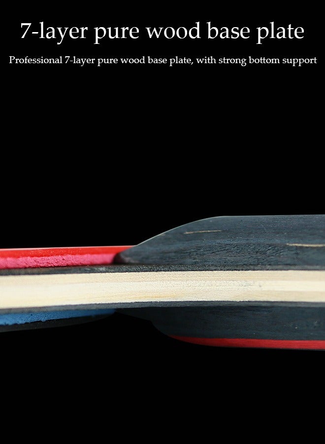 DUNISO High Performance Set, Premium Table Tennis Bat Set With Three 3-Star Ping Pong Balls, Table Tennis Bat 3-Star, 2 Pack Long Handle/Short Handle Table Tennis Bats, Great For Skill Development - Image 3