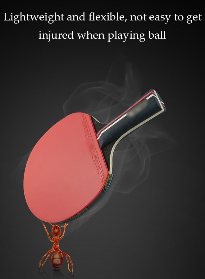 DUNISO High Performance Set, Premium Table Tennis Bat Set With Three 3-Star Ping Pong Balls, Table Tennis Bat 3-Star, 2 Pack Long Handle/Short Handle Table Tennis Bats, Great For Skill Development - Image 5