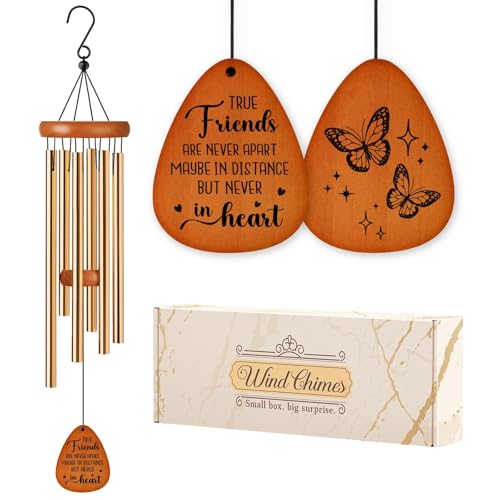 Aurahouse Friendship Gifts for Women Long Distance Best Friend Wind Chimes Bestie Gifts for Best Friend Woman Men Best Friend Birthday Gift for Women Friendsgiving for Friends - Image 1