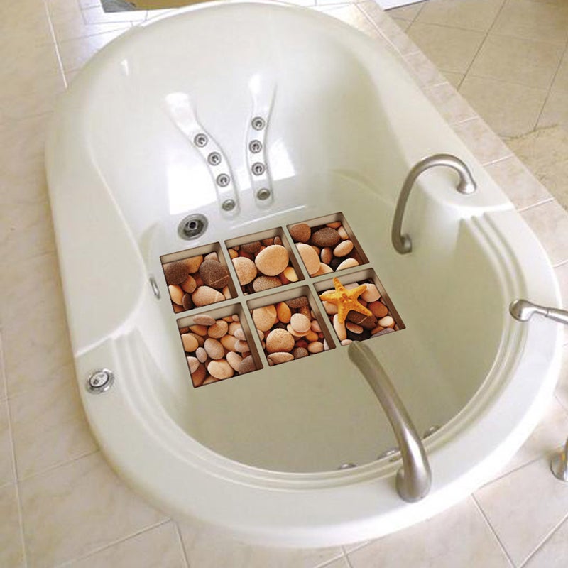12 Pcs 3D Bathtub Stickers Non- Removable Bathtub Decals Wall Stickers for Bathroom Toilet (13x13cm) - Image 3