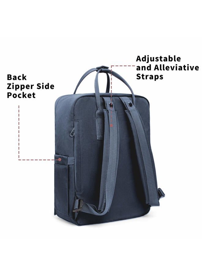 KALIDI Casual Backpack for Women,15 Inches Laptop Backpack Classic Camping Rucksack Travel Outdoor Daypack College Bag Grey Blue - Image 4