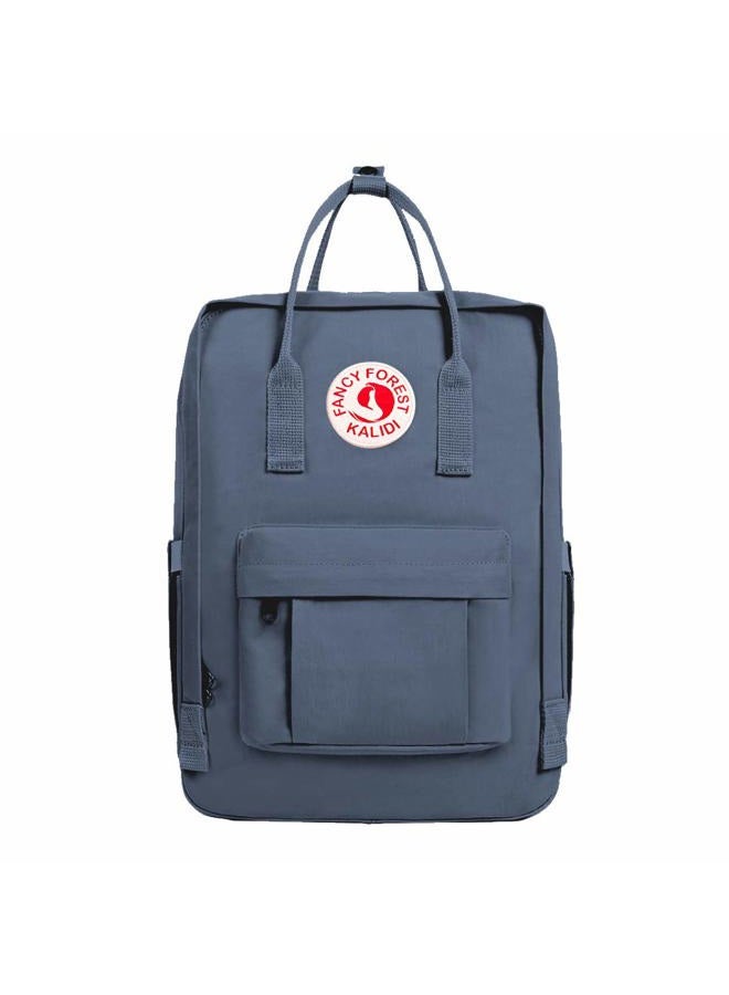 KALIDI Casual Backpack for Women,15 Inches Laptop Backpack Classic Camping Rucksack Travel Outdoor Daypack College Bag Grey Blue - Image 1