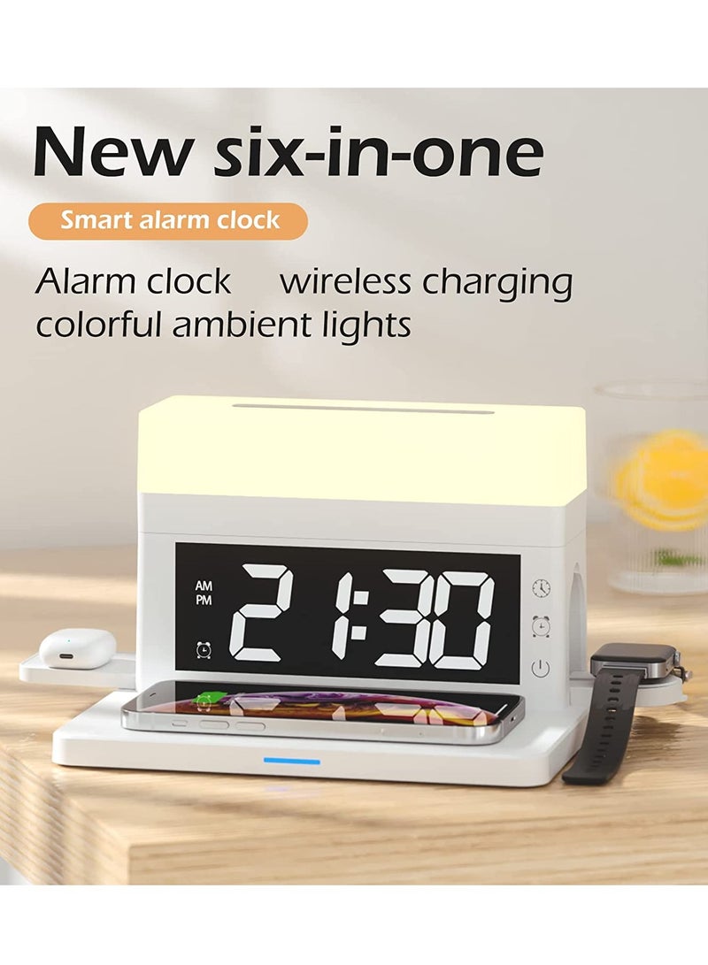 general Wireless Charging Station Alarm Clock Fast 15W 3 in 1 Wireless Charger with Bedside Lamp Qi Wireless Charging Pad for iPhone 13/12/11/Pro/Max/XS/XR/X/8/8 Plus Applepods Pro/3/2/1 - Image 2