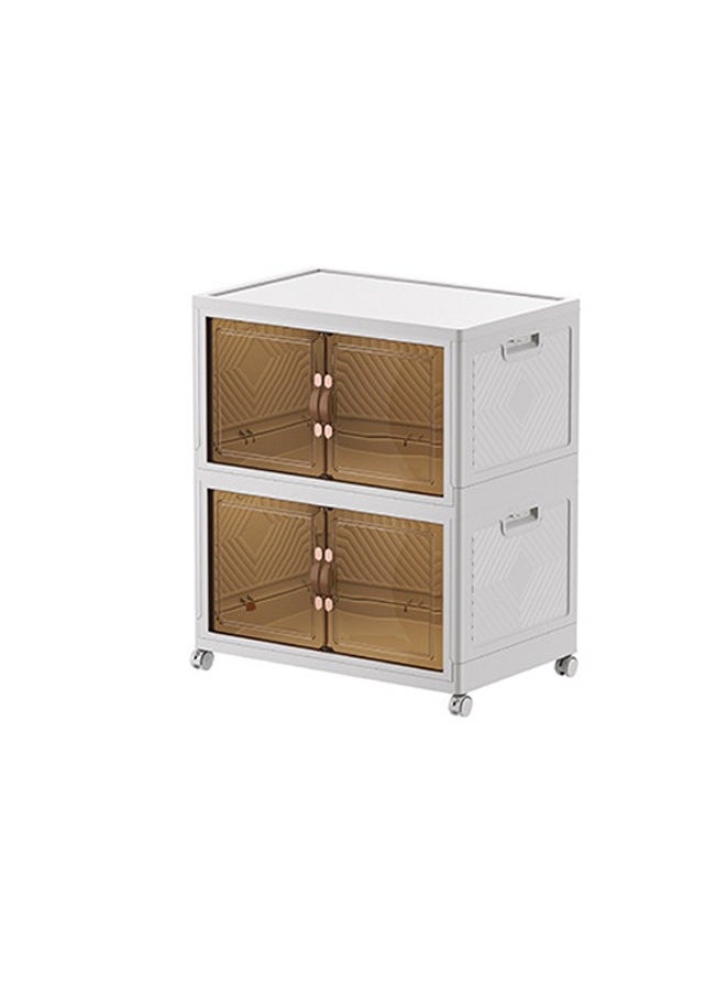 keke - 2 Layers Multi-Functional Foldable Storage Cabinet with Doors and Wheels (196L) - Image 1