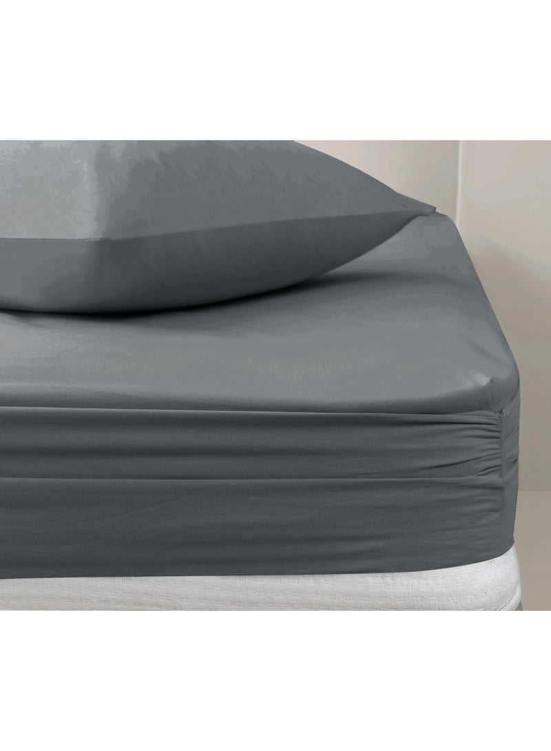 Relax Premium Luxury Bed Sheet Set – Extra Soft & Breathable & Skin-Friendly Fitted Sheet with Deep Elastic Pockets, 1 Pillowcase & 1 Fitted Sheet Included, Elegant Grey, 120x200 cm - Image 3