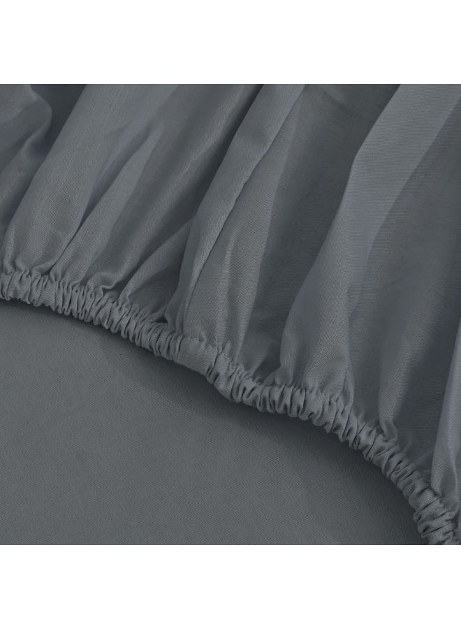 Relax Premium Luxury Bed Sheet Set – Extra Soft & Breathable & Skin-Friendly Fitted Sheet with Deep Elastic Pockets, 1 Pillowcase & 1 Fitted Sheet Included, Elegant Grey, 120x200 cm - Image 2