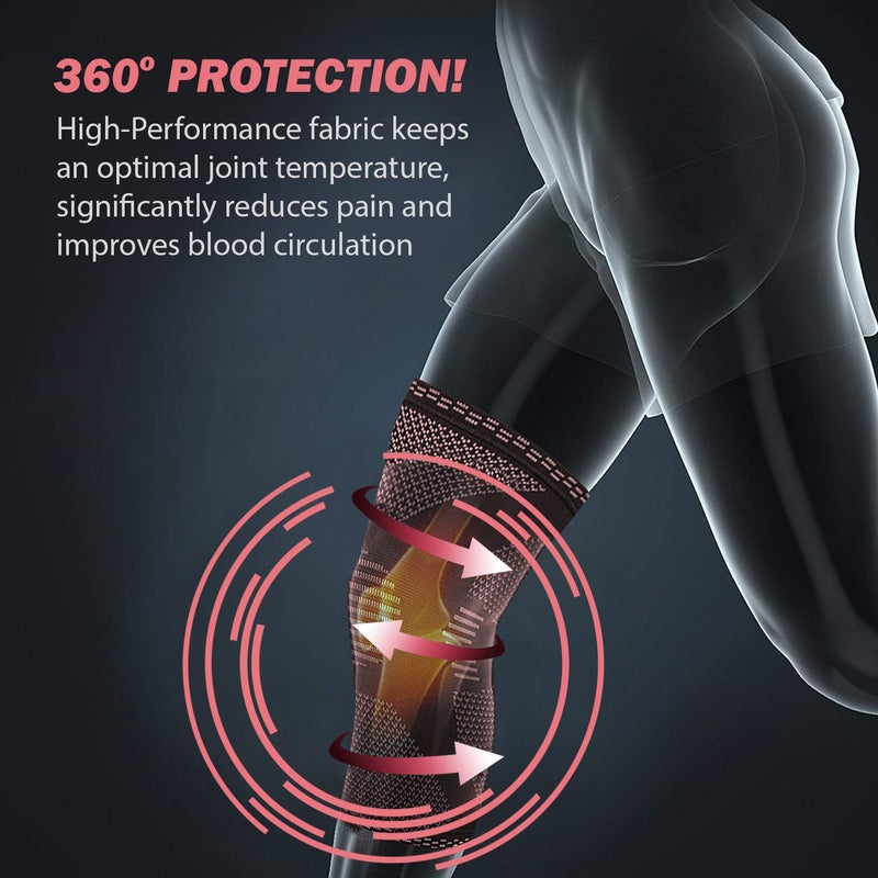 POWERLIX Knee Compression Sleeve - Best Knee Brace for Knee Pain for Men & Women - Knee Support for Running  Basketball  Volleyball  Weightlifting  Gym  Workout  Sports - Please Check Sizing Chart - Image 5