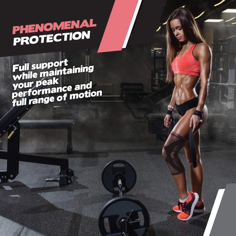 POWERLIX Knee Compression Sleeve - Best Knee Brace for Knee Pain for Men & Women - Knee Support for Running  Basketball  Volleyball  Weightlifting  Gym  Workout  Sports - Please Check Sizing Chart - Image 4