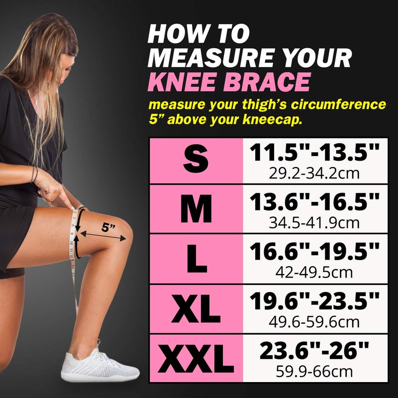 POWERLIX Knee Compression Sleeve - Best Knee Brace for Knee Pain for Men & Women - Knee Support for Running  Basketball  Volleyball  Weightlifting  Gym  Workout  Sports - Please Check Sizing Chart - Image 3