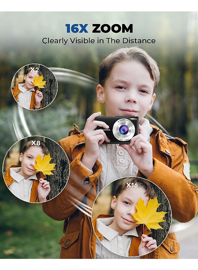 Himacom Autofocus Digital Camera for Kids FHD 1080P 44MP  Rechargeable Compact Mini Portable Pocket 16X Digital Zoom Camera with 32GB Memory Card  Support For Taking Photos Recording Videos for Than - Image 4