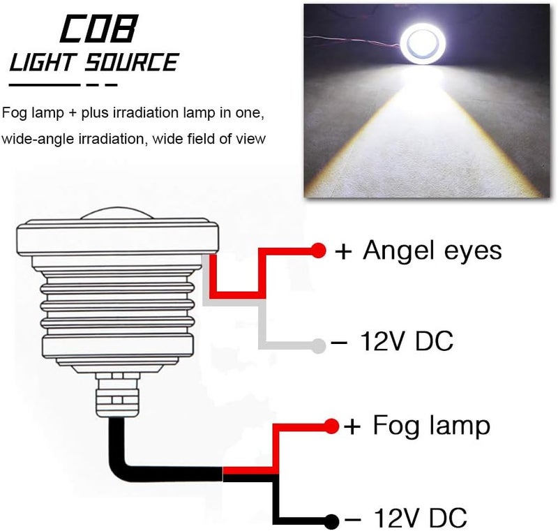 KaiDengZhe كاي دينغ زهي 2 قطعة مصباح ضباب LED بروجيكتور فائق السطوع 3 بوصة - Image 3