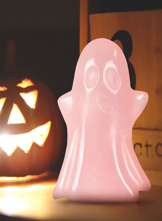 Artistone Rose Quartz Crystal Ghost Statue Hand Carved Natural Gemstone Emoji Cute Ghost Figurine Collection for Halloween Carnival Home Decor Desk Decoration - Image 5