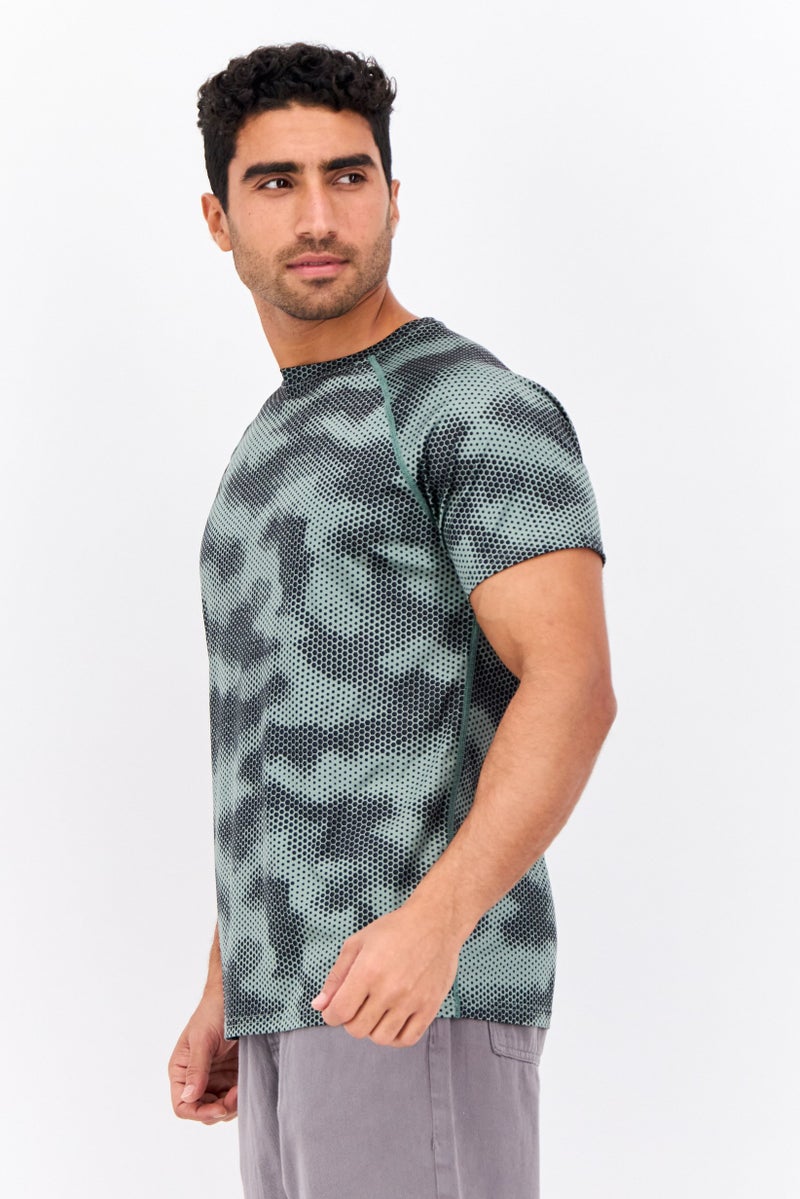 Nordland Men Sportswear Fit Short Sleeves Training T-Shirts, Green  - Image 2