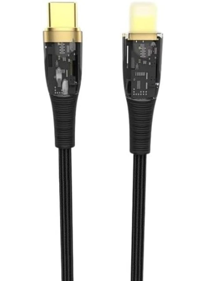 جي باور كابل الشحن السريع G-Power GP-C35 (USB-C إلى Lightning) بقوة 27 واط، متوافق مع سلسلة iPhone 14/13/12/11، وسامسونج، وجوجل بيكسل، وماك بوك، وأجهزة آيباد، والأجهزة اللوحية، بطول 1.2 متر - أسود - Image 1
