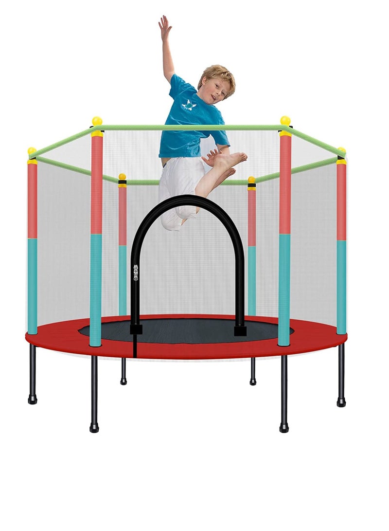 DubaiGallery ترامبولين داخلي مع شبكة حماية للبالغين والأطفال سرير قفز محاط ترامبولين خارجي معدات اللياقة البدنية - Image 1