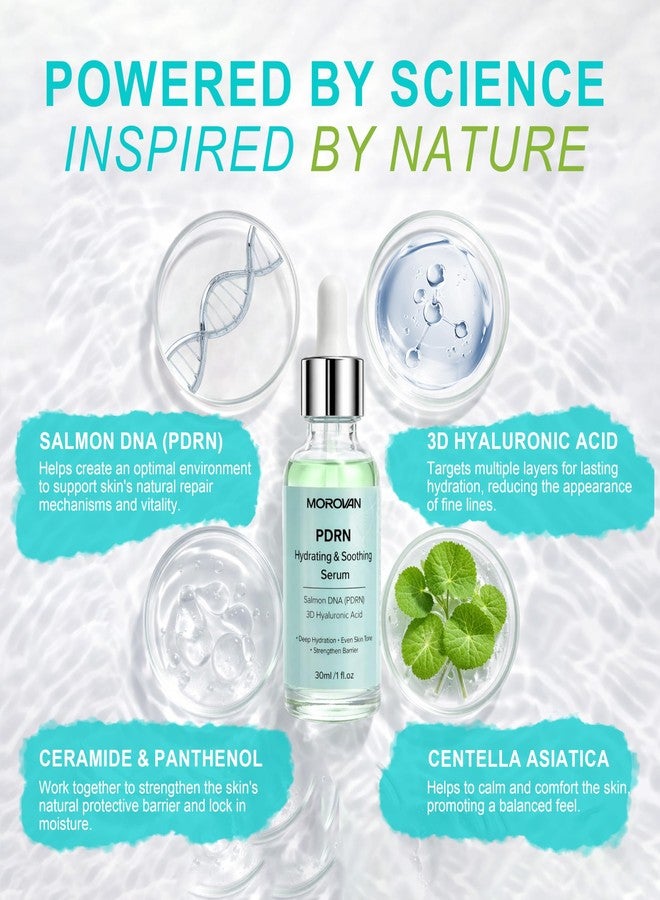 morovan Salmon DNA PDRN Hydrating Serum: Hydrating Face Serum Deep Moisturizing & Radiancing with Hyaluronic Acid Centella Panthenol - Get Plump Hydrated Skin in 2 Weeks - 1 Fl Oz - Image 5