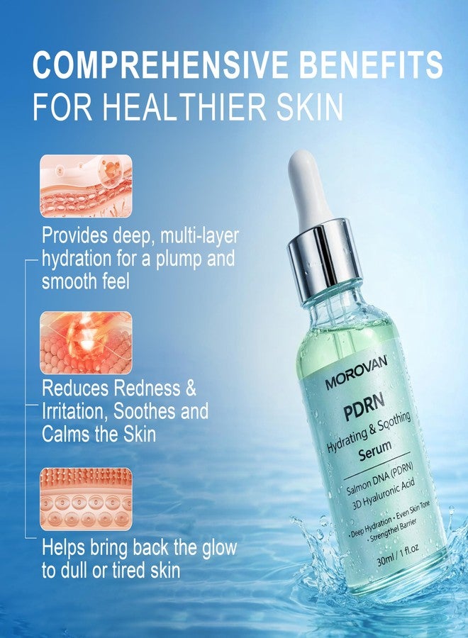 morovan Salmon DNA PDRN Hydrating Serum: Hydrating Face Serum Deep Moisturizing & Radiancing with Hyaluronic Acid Centella Panthenol - Get Plump Hydrated Skin in 2 Weeks - 1 Fl Oz - Image 3