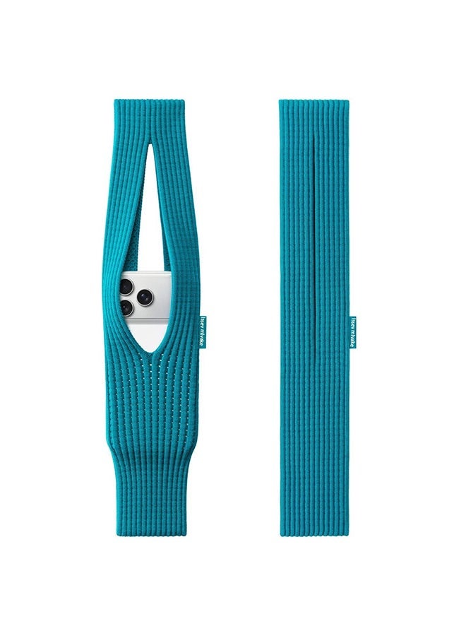 iPhone Pocket Strap - Eco-Friendly Short Strap 3D Knit Phone Pocket for iPhone 17 16 15 | Handheld & Wristlet Sleeve Pouch | High Elastic Stretch Nylon Polyester Protective Case | Sustainable Soft Fabric, Shock-Absorbing, Mini Bag Accessory | Casual Versatile Style for On-the-Go - Image 5