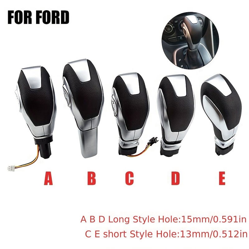 Automatic Car Stick Shift Knob 15mm Black Silvery Shifter Lever Head - Image 2