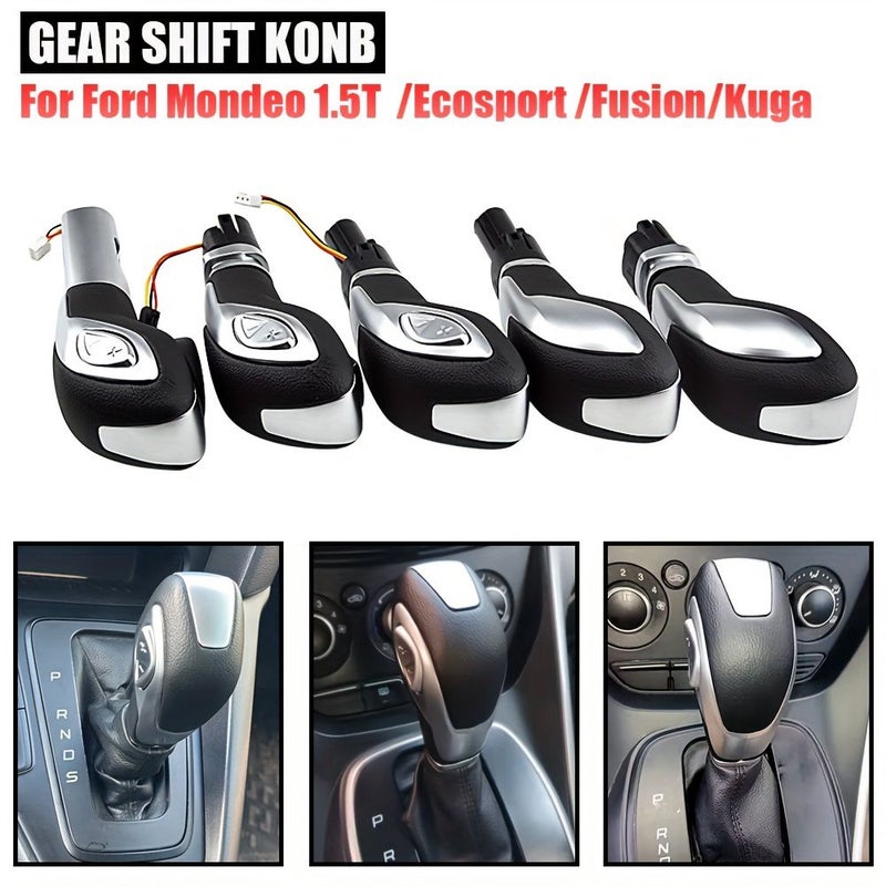 Automatic Car Stick Shift Knob 15mm Black Silvery Shifter Lever Head - Image 3