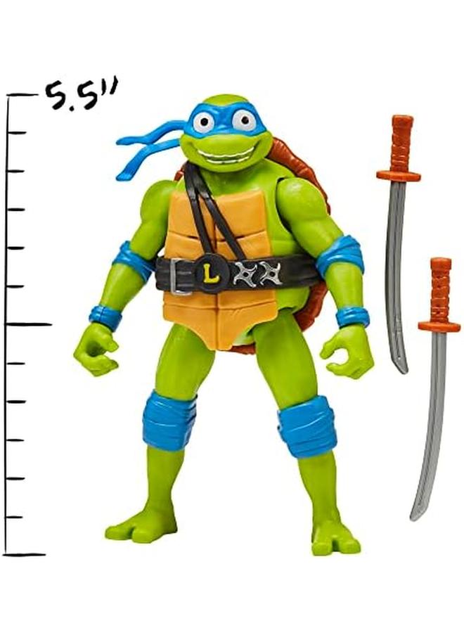 تيناجر ميوتنت نينجا ترتلز ألعاب زملاء اللعب من Mutant Mayhem مقاس 5.5 سم من ليوناردو ديلوكس نينجا شوتس - Image 3