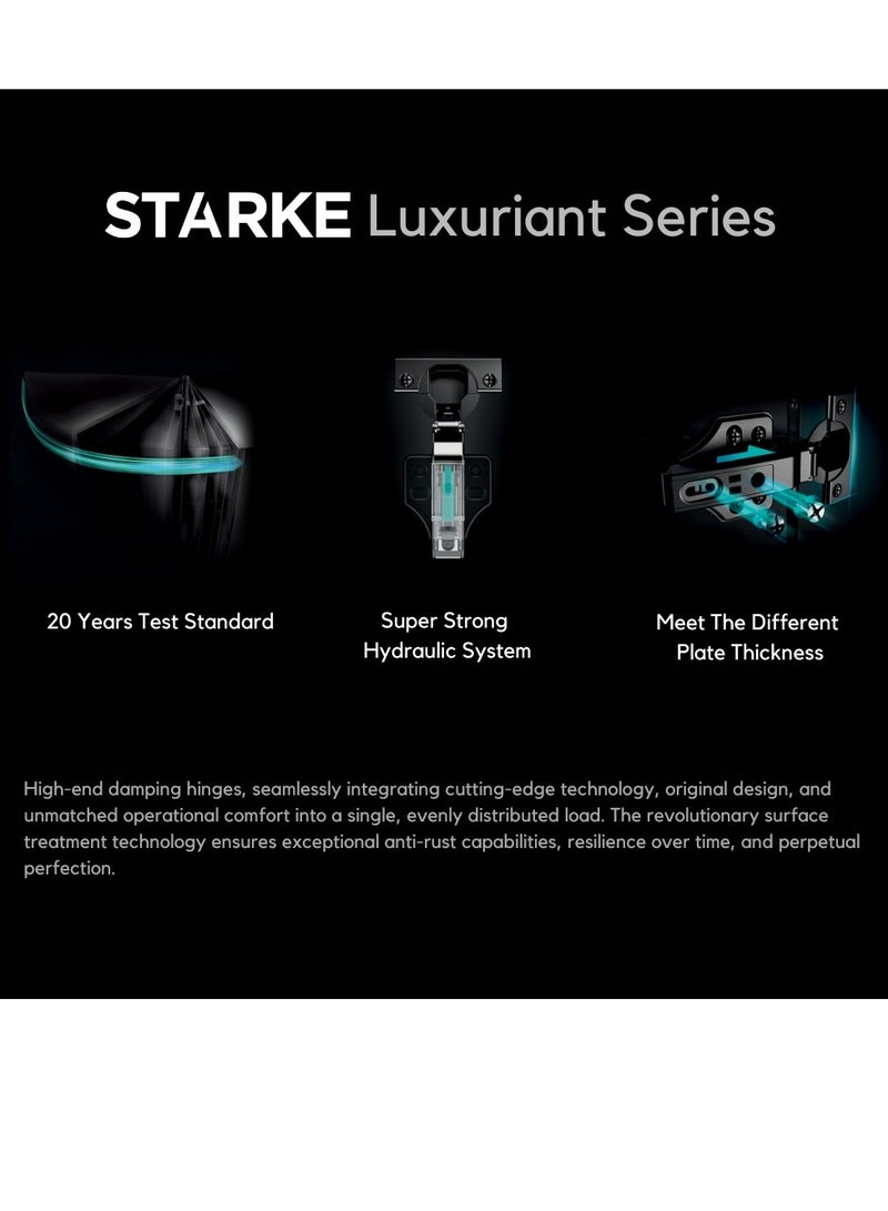 STARKE Pack of 2 Full Overlay Soft Close Cabinet Hinge Electroplated Silver, 105 Degree Opening Angle, 14-22mm Application, Anti Rust - Complete with Screws and Protective Plate - Silver  - Image 5