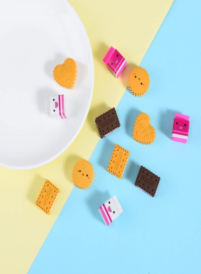 DOMG Cookie Erasers for Kids, 12 Pieces 3D Cute Food Puzzle Mini Biscuit Eraser, Cool Fun Take Apart Desk Pet Erasers for Girls - Image 4