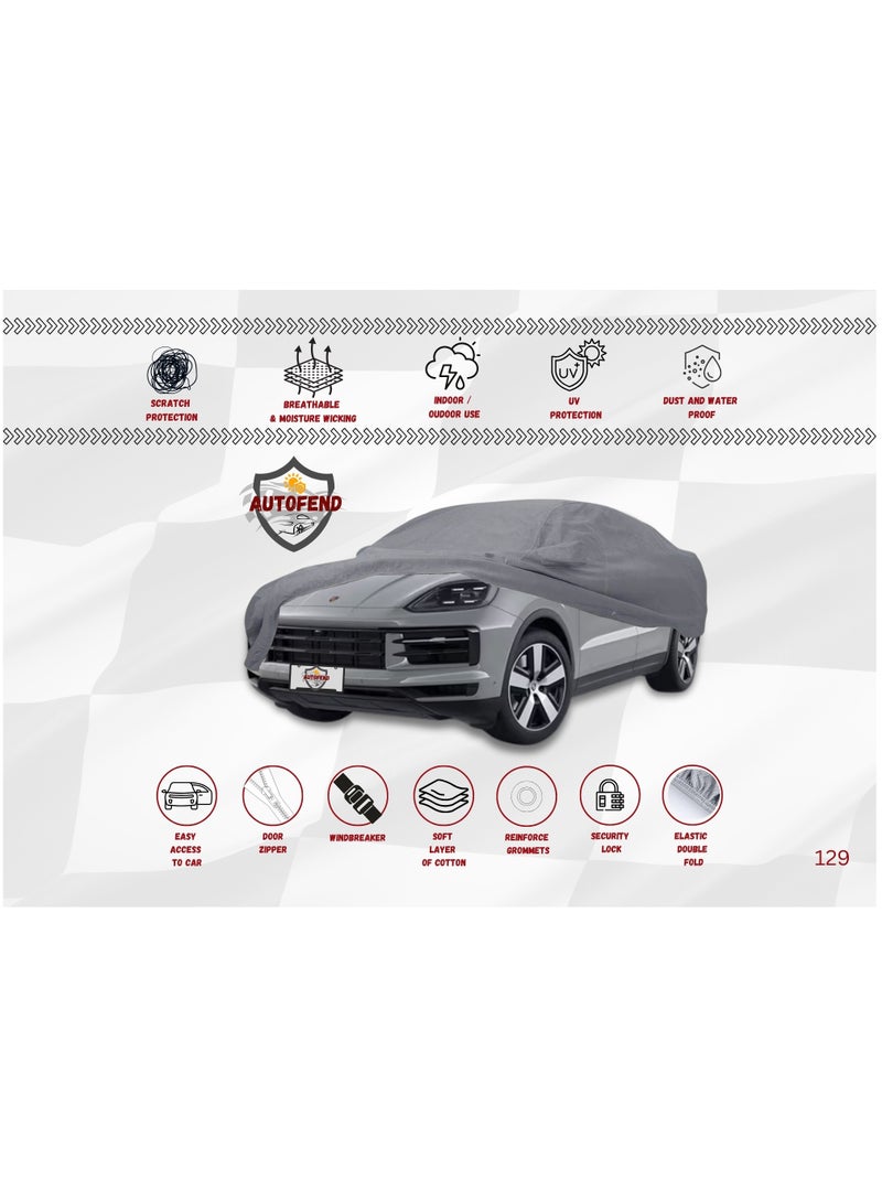 Zipporah All Weather Premium Lightweight 6-Layers Protective Car Cover 210T Compatible for 2018-2025 Porsche Cayenne Coupe with Left Driver Side Door Zipper, Security Lock and Mirror Pockets - Image 3