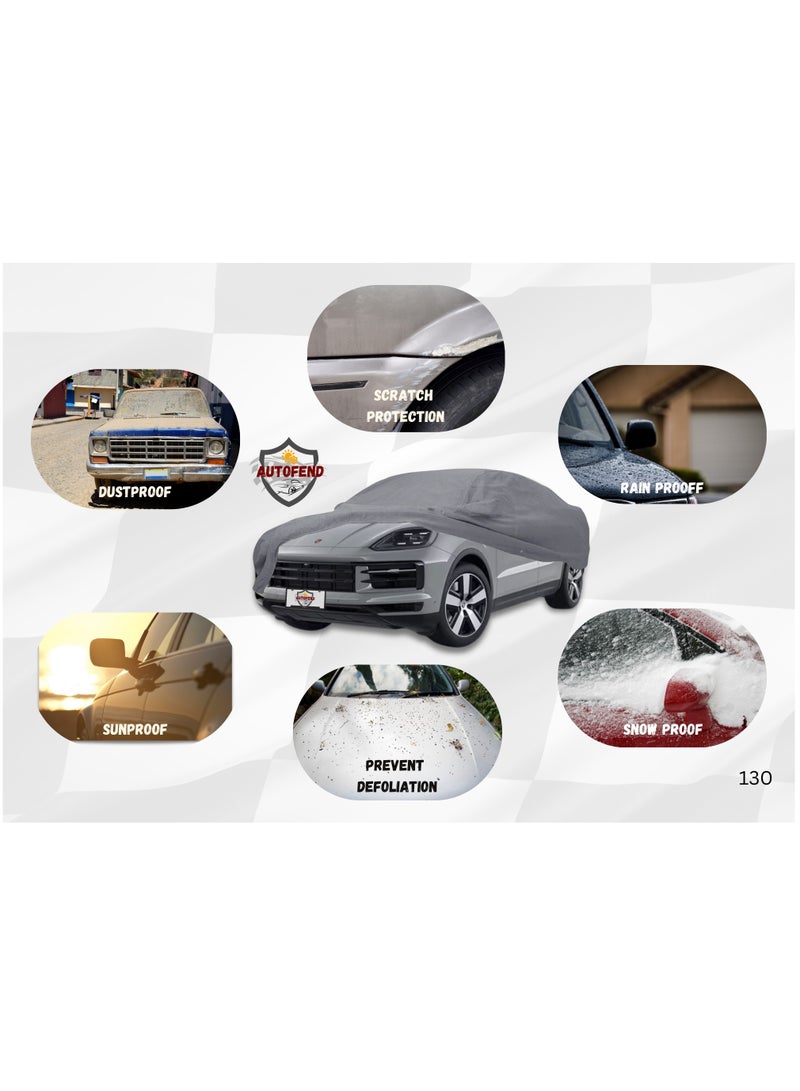 Zipporah All Weather Premium Lightweight 6-Layers Protective Car Cover 210T Compatible for 2018-2025 Porsche Cayenne Coupe with Left Driver Side Door Zipper, Security Lock and Mirror Pockets - Image 4