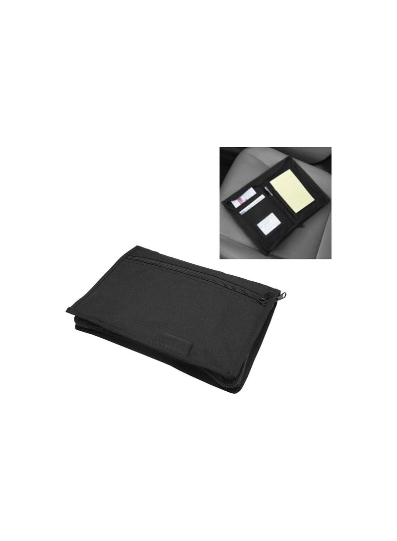 GGOOT Car Glove Box Compartment Organizer, Multipurpose Soft Zippered Pouch Registration, Owner Manual Wallet Center Console Storage Case Pouch Holder for Card, Licenses, Registration  - Image 2