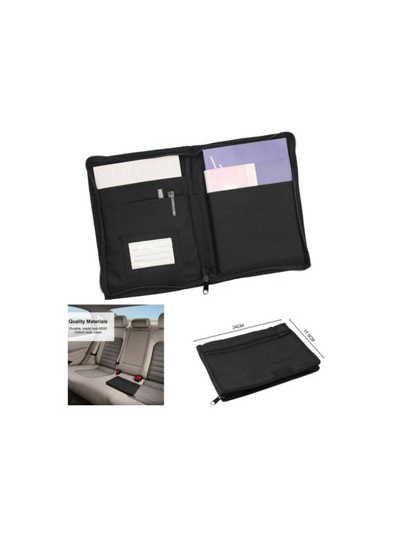 GGOOT Car Glove Box Compartment Organizer, Multipurpose Soft Zippered Pouch Registration, Owner Manual Wallet Center Console Storage Case Pouch Holder for Card, Licenses, Registration  - Image 3