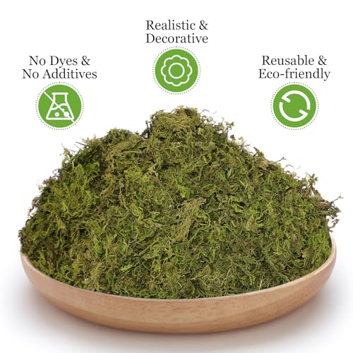 Riare 1.3LBS Artificial Fake Moss for Fake Plants Indoor- Premium Faux Craft Moss for Potted Plant, Fresh Green Moss Forest Moss for Hamsters Micro-Landscape Terrariums Centerpieces Decor - Image 3