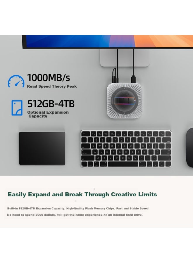 MOVESPEED Move Speed 2tb Portable Solid State Drive For Mac Mini M4 Expansion Dock Ssd Portable Hard Drive External Expansion Storage Heat Dissipation Base Expansion Dock - Image 1