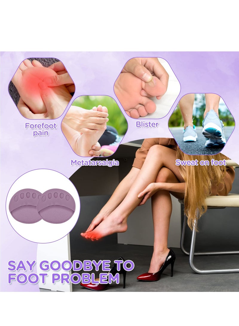 Honeycomb Forefoot Cushions - Reusable Metatarsal Pads for Foot Fatigue Relief, Sweat Absorption, and Comfort in Various Shoe Types (5 Pairs) for Women. - Image 2